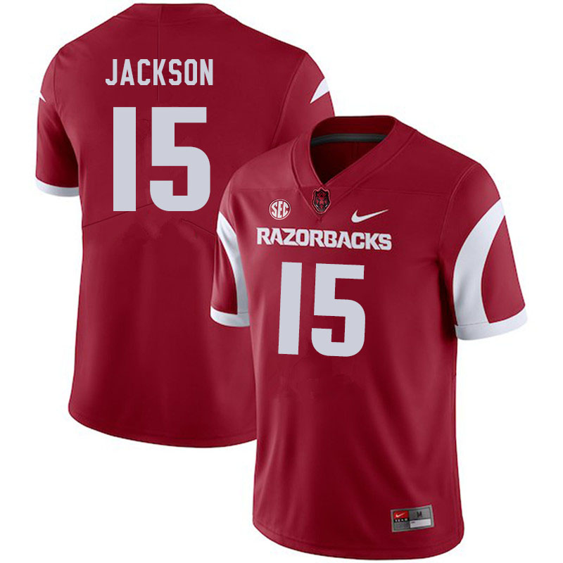 Men #15 T.Q. Jackson Arkansas Razorbacks College Football Jerseys Sale-Cardinal
